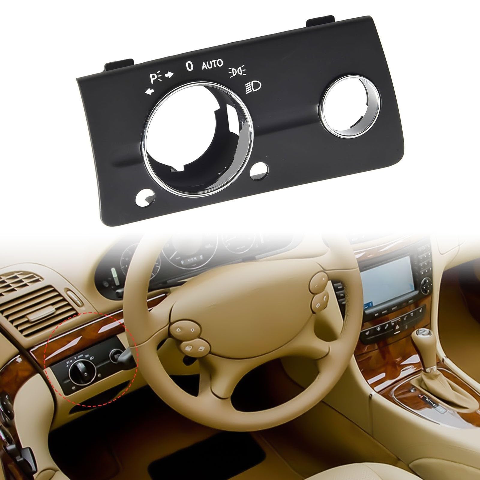 Panneau de commande de phare pour Mercedes Classe E W211 (modèles 03 08)