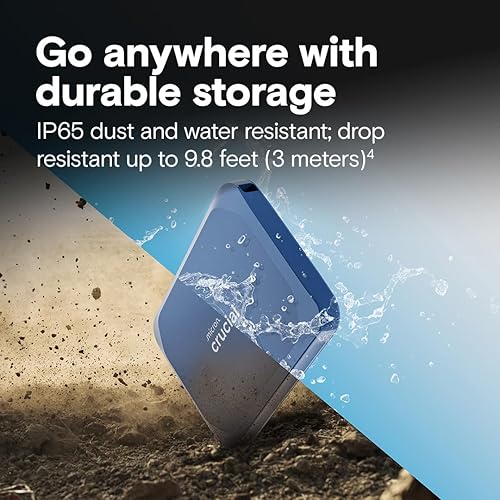 Miniatura 4 de Crucial X10 SSD portátil de 1 TB, hasta 2,100 MBs, USB 3.2 USB-C, unidad externa de estado sólido, compatible con Windows, Mac y Android,