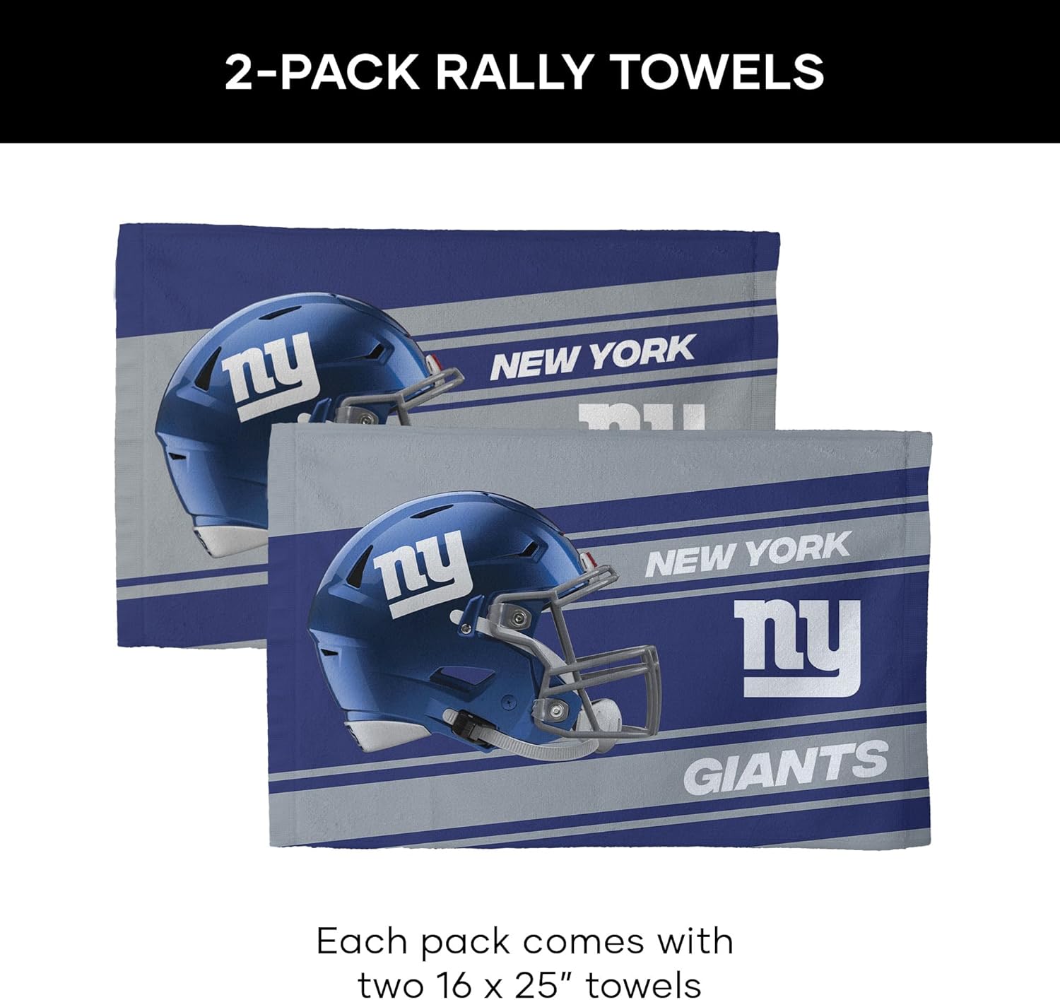 Northwest NFL New York Giants 2-Pack Fan Towel Set, 16" x 25" Each, Swipe, Team Colors - Image 6