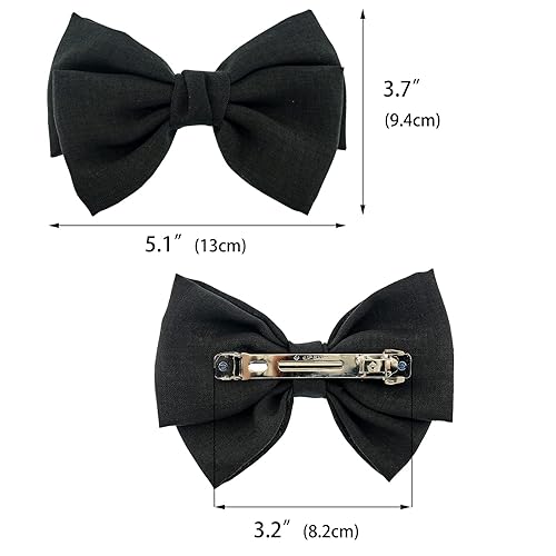 Miniatura 5 de Paquete de 6 pinzas de lazo de color sólido de 5.2 pulgadas para mujer, pasadores para el cabello, accesorios para el cabello