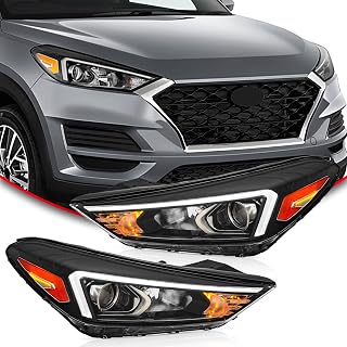LED DRL이 있는 할로겐 헤드라이트 어셈블리, 전구 포함, 2019 현대 투손, 운전석 및 조수석 측과 호환