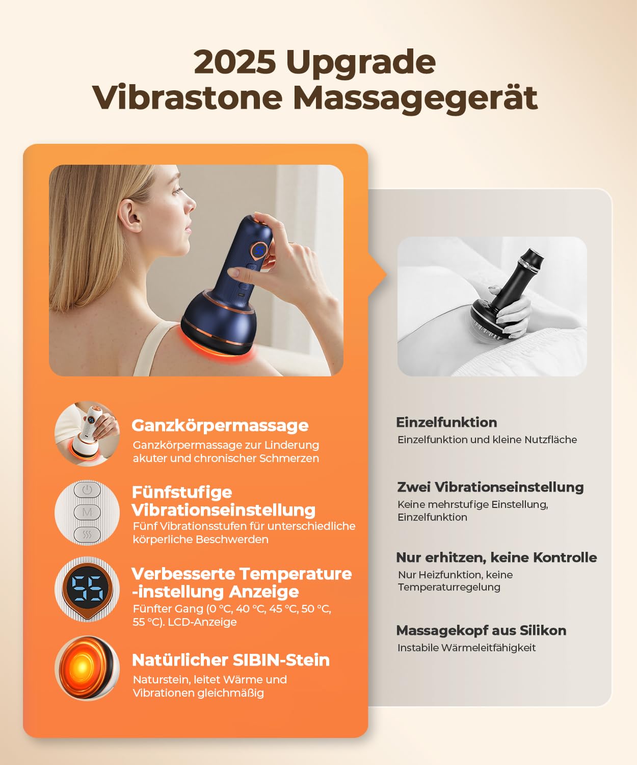 iKDSAW Lymphatisch Massagegerät, Venopulse Neuropathie Fußmassagegerät, Orthoback Vibrastone 5.0 Upgrade-Technologie Massagegerät Mit Wärmefunktion für Hände, Rücken, Füße Schmerzlinderung Blau