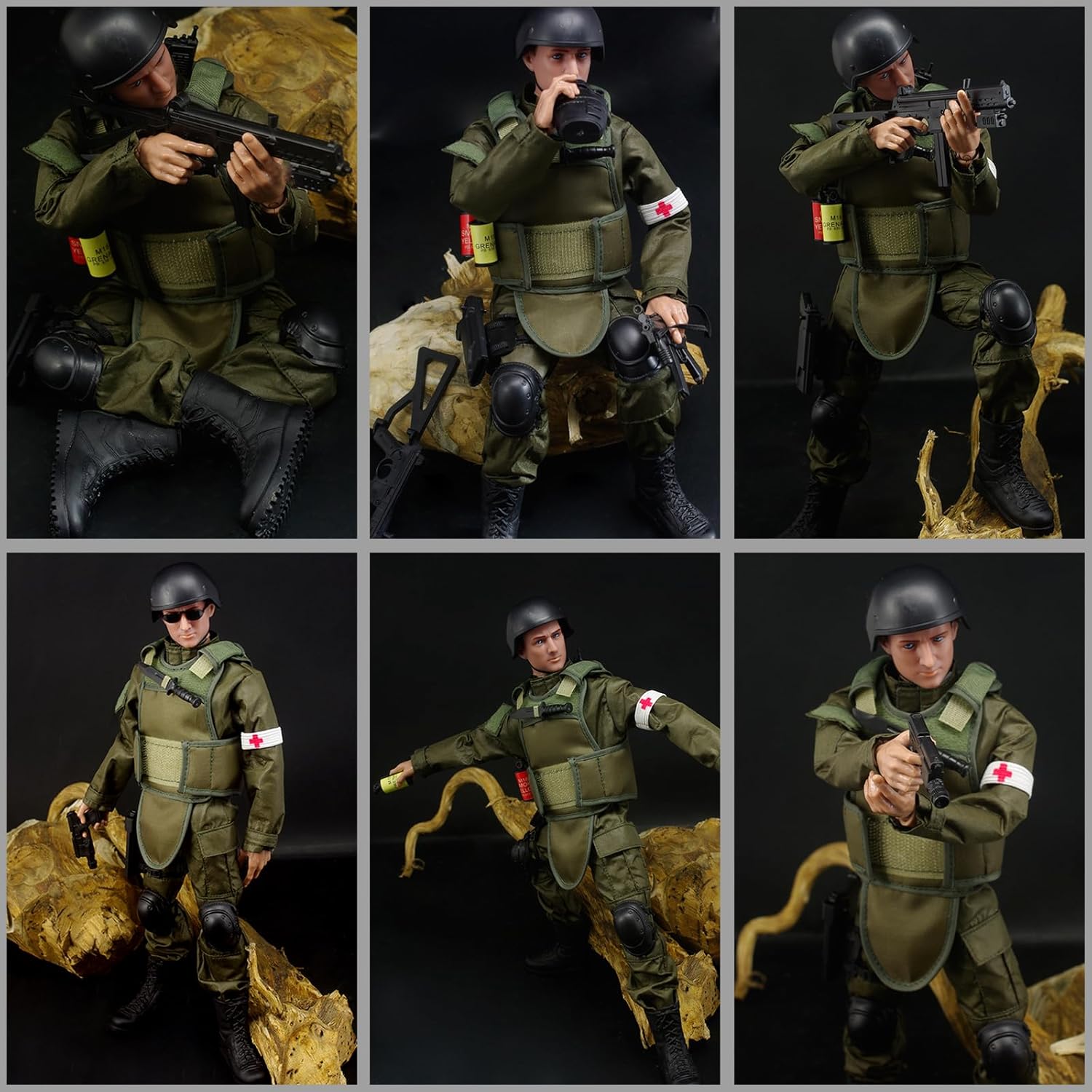 12 Inch Action Figures Military Set, 1/6 Scale Soldier Model Set with Weapons, Outfit and Other Accessories - Medic-NB04