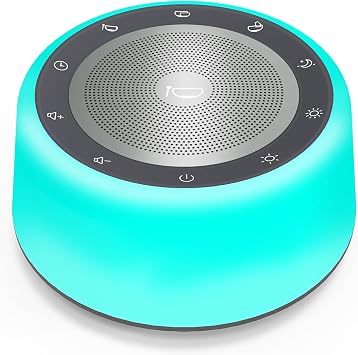Kipcush Automatic Tibetan Singing Bowl Sound Machine, 11 Soothing Sound Therapy Tones, Touch Night Light, Smart Timer & Memory, Plug-in White Noise Machine for Sleep, Meditation, Yoga & Relaxation