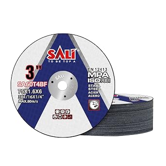 SALI 25 Pack Cut Off Wheels 3 Inch General Purpose Metal Cutting Wheel for 3 in Angle Grinders and Die Grinders- Cutting Disc Aggressive Cutting 3 * 1/16 * 1/4 Operating Up to 20380 RPM and 80