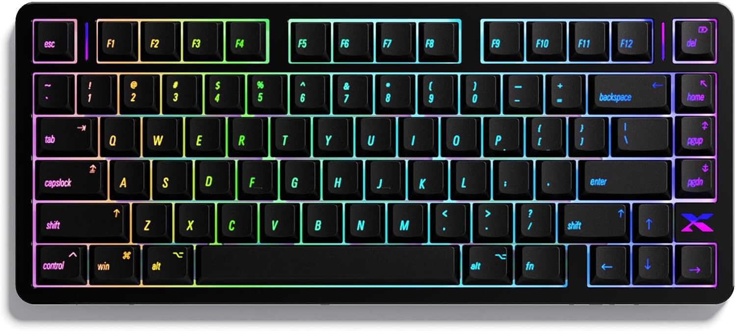 XVX L75 Air 75% Low Profile Mechanical Keyboard Tri-Mode RGB Aluminum Frame | IMD shine-through keycaps, 620g ultra-light gasket mount, south-facing RGB, low profile switches, Win/macOS VIA support