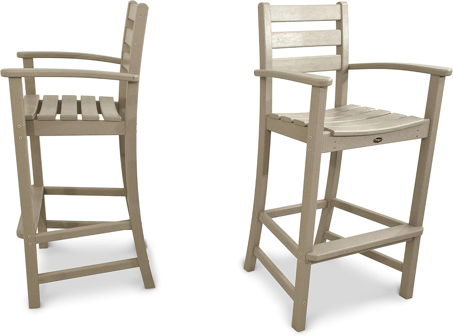 Trex Outdoor Furniture TXS120-1-SC Monterey Bay 2-Piece Bar Chair Set, Sand Castle