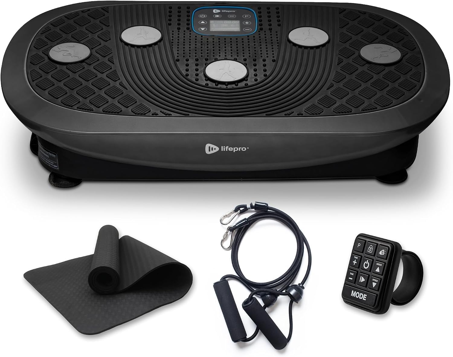 LifePro Vibration Plate For Weight Loss & Shaping | Rumblex Plus 4D | Triple Motor Oscillation, Linear, Pulsation | Whole Body Workout | Exercise Equipment For Home Use With Resistance Band | Blue