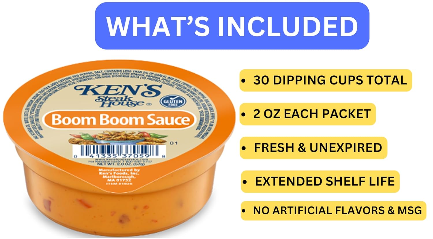 Boom Boom Sauce | | 30 Count | 2 oz Each | Sweet & Spicy Dipping Sauce | Single Serve Condiment Cups