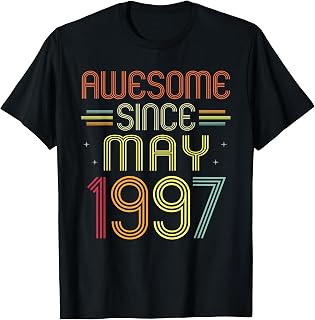 26th Birthday Gifts Awesome Since May 1997 26 Years Old T-Shirt