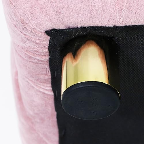 Miniatura 9 de Bellemave Otomana moderna tapizada de terciopelo, exquisita mesa auxiliar pequeña, taburete suave, silla de maquillaje, asiento cómodo para sala de