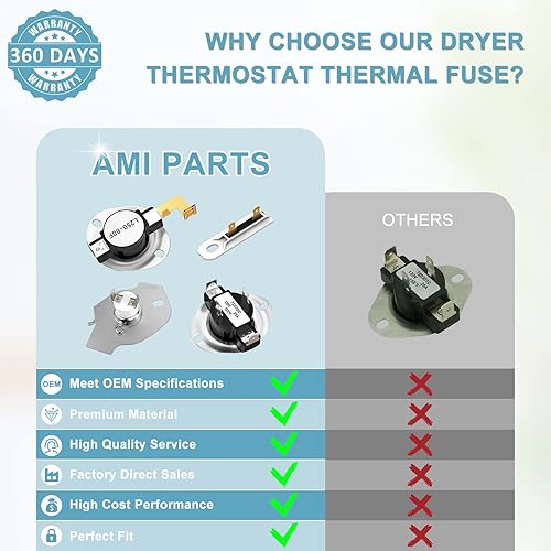 Miniatura 6 de 3387134 Termostato de ciclismo 3392519 Fusible térmico de secadora 3977767 Termostato de límite alto 3977393 Interruptor de corte - Apto para