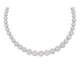 Dazzlingrock Collection 14.13 Carat (Ctw) Round Diamond Cluster Necklace 14 Ctw in 14K White Gold