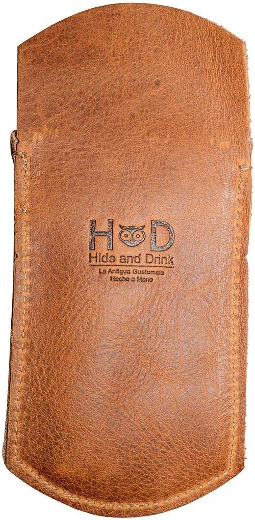 Hide & Drink, Pocket Protector, Pencil Pouch, Pen Holder for Shirt Pockets, Lab Coats, Backpacks, Office & Work Essentials, Full Grain Leather, Handmade, Single Malt Mahogany