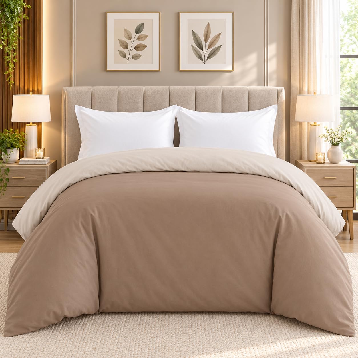 Reversible Cotton Duvet Cover - Olive Mist -19 Reversible Cotton Duvet Cover - Olive Mist -19