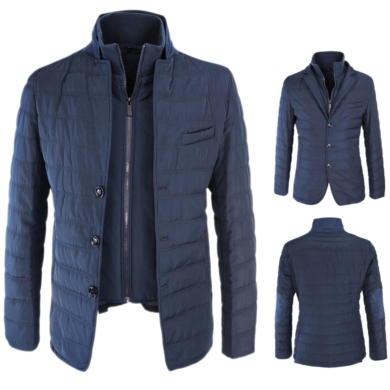 Giubbotto Uomo Invernale Giacca Imbottita Casual Maniche Lunghe Zip Giubbino Sartoriale Giaccone Elegante Piumino