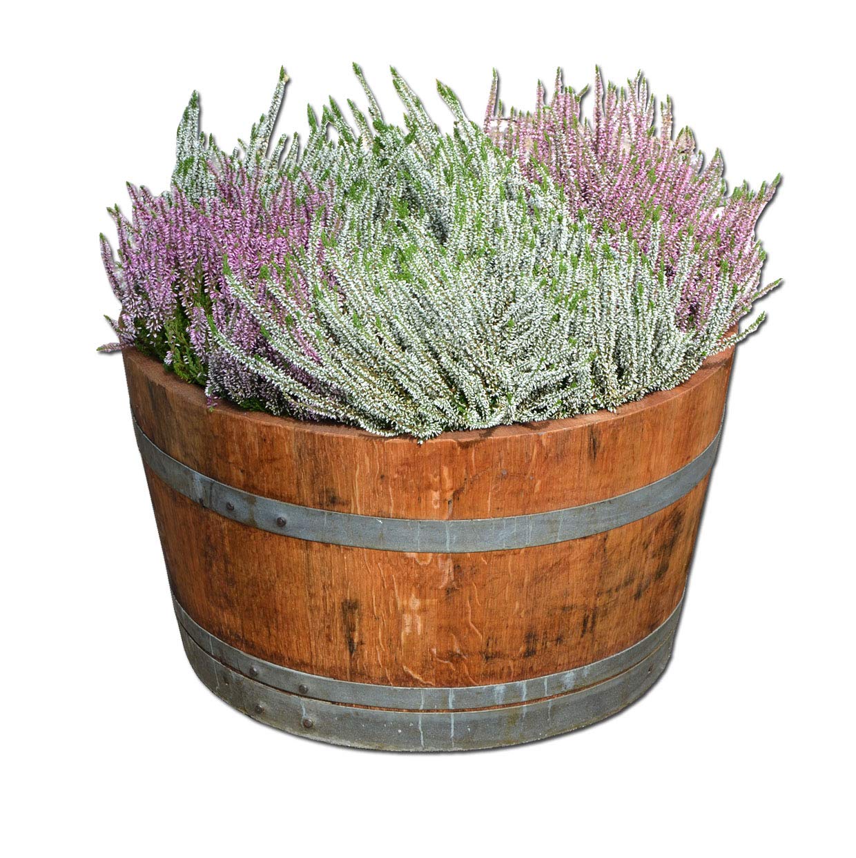 Temesso Demi tonneau de vin en Bois Naturel de chêne avec Effet huilé (avec Sangles et roleaux)