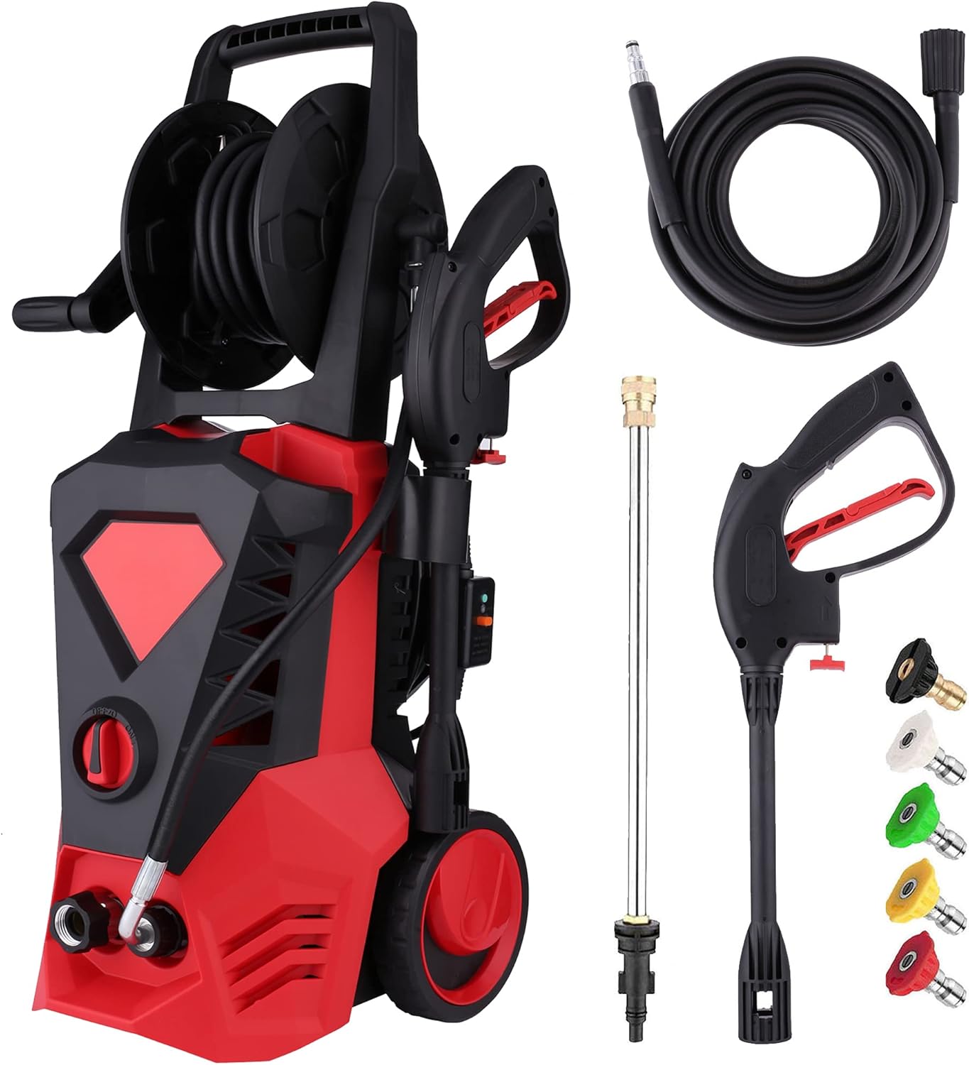 Power Washer 4,140CU Electric High Pressure Washer Portable Cleaner Machine with 32ft Cable and 5 Quick-Connect Spray Nozzles for Cleaning Home, Car, Decks, Driveway, Patio
