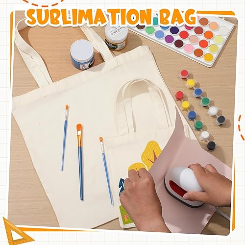 Vista 18 de Amylove 24 mini bolsas de lona en blanco para sublimación, reutilizables, para comestibles, equipaje de bricolaje, para fiestas incluso