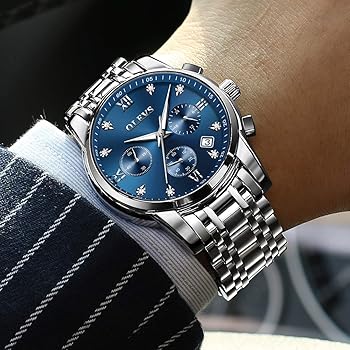 OLEVS Männer Uhr Elstahl Wasserdicht Luiminous Business Mo Luxus Herren Uhr Datum Mond Phase Quarz Uhren Für Männer