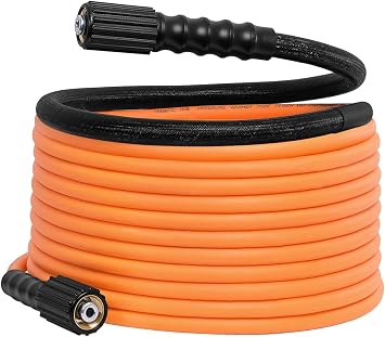 YAMATIC Pressure Washer Hose 25 FT, 1/4 Inch 3700 PSI Power Washer Hose M22, Flexible High Pressure Kink Resistant, Copper Connectors Replacement Pressure Washing Hose for Car and Outdoor Cleaning