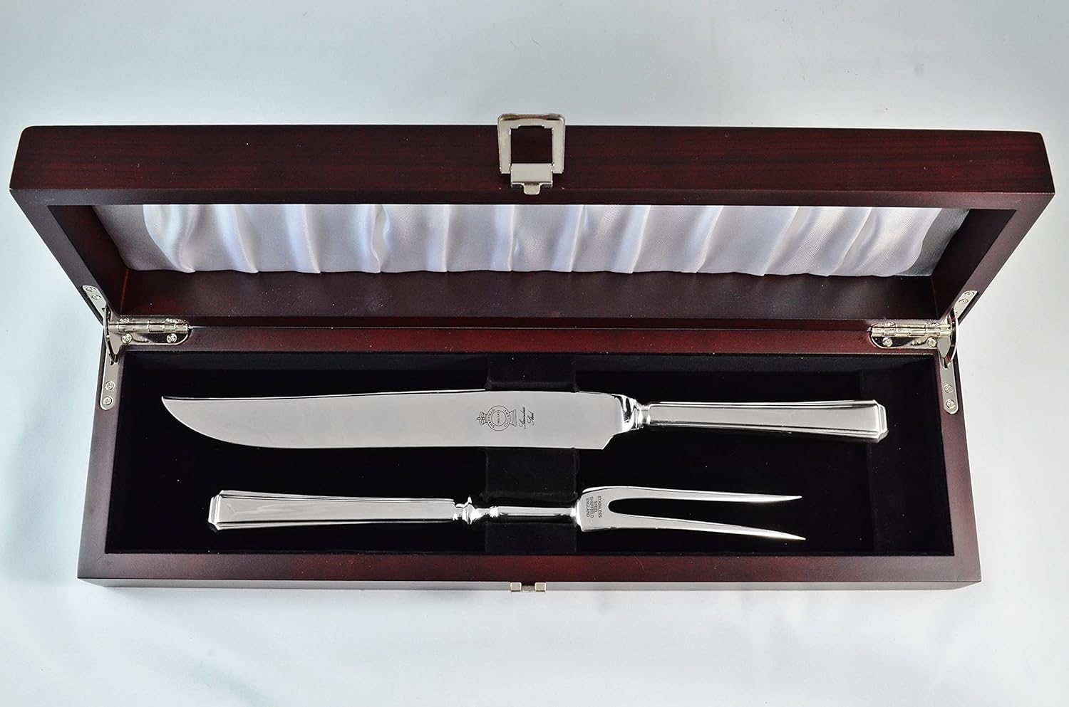 Harley Stainless Steel 2 Piece Carving Set Cased Made In Sheffield England