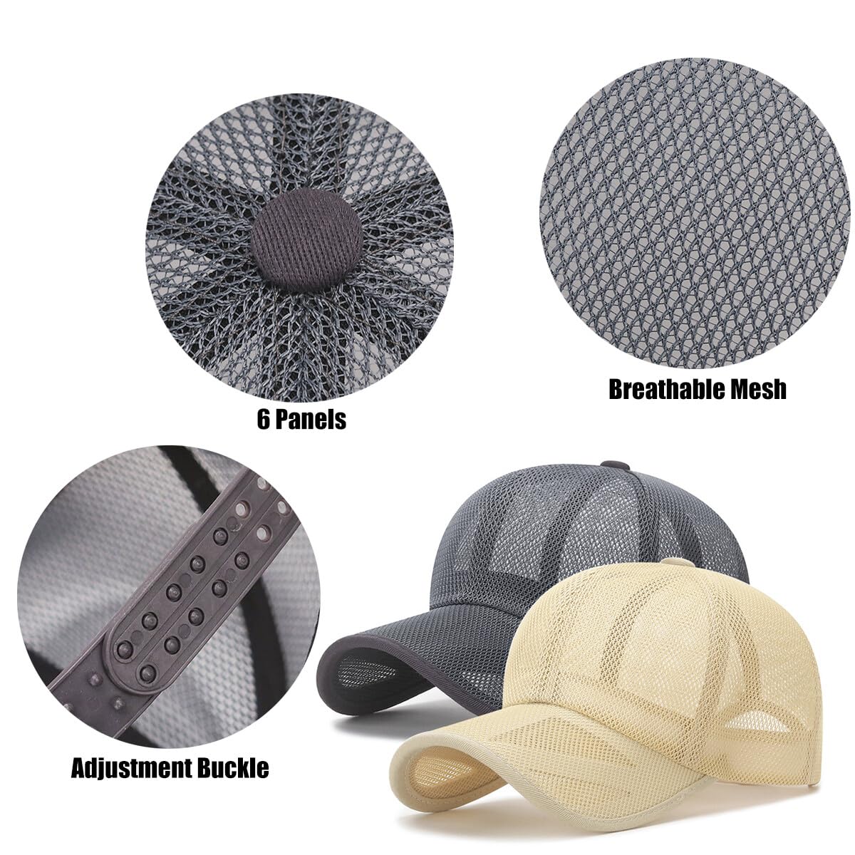 Cappellino da Baseball Unisex in Rete Integrale - Berretto Estivo Asciugatura Rapida Regolabile e Traspirante per Sport all’Aperto