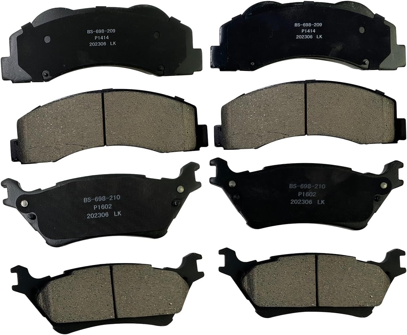 Front and Rear Ceramic Brake Pads for 2012-2020 Ford F150 4X4 Truck, Disc Brake Pad Replacement P-1414, P-1602
