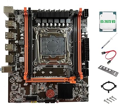 X99E Motherboard+E5 2673 V3 CPU+Thermal Grease PCIEX16 NVMe Gigabit LAN Card Support 4XDDR4 RECC RAM Desktop Motherboard