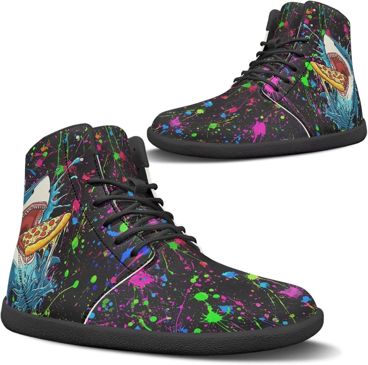 Women Men High Top Barefoot Shoes Lace Up Anti-Slip Active Sneakers