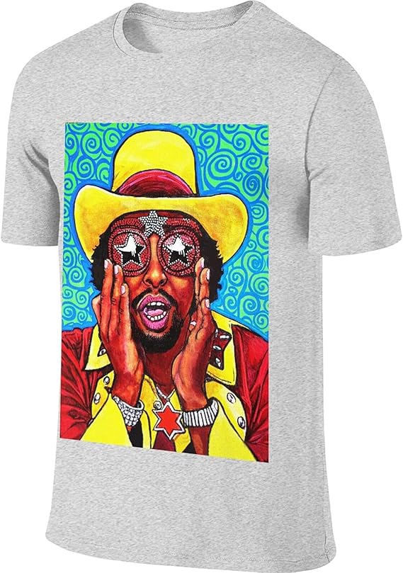 Men Bootsy Collins TShirt Casual Fashion Summer Short Sleeve(Gray