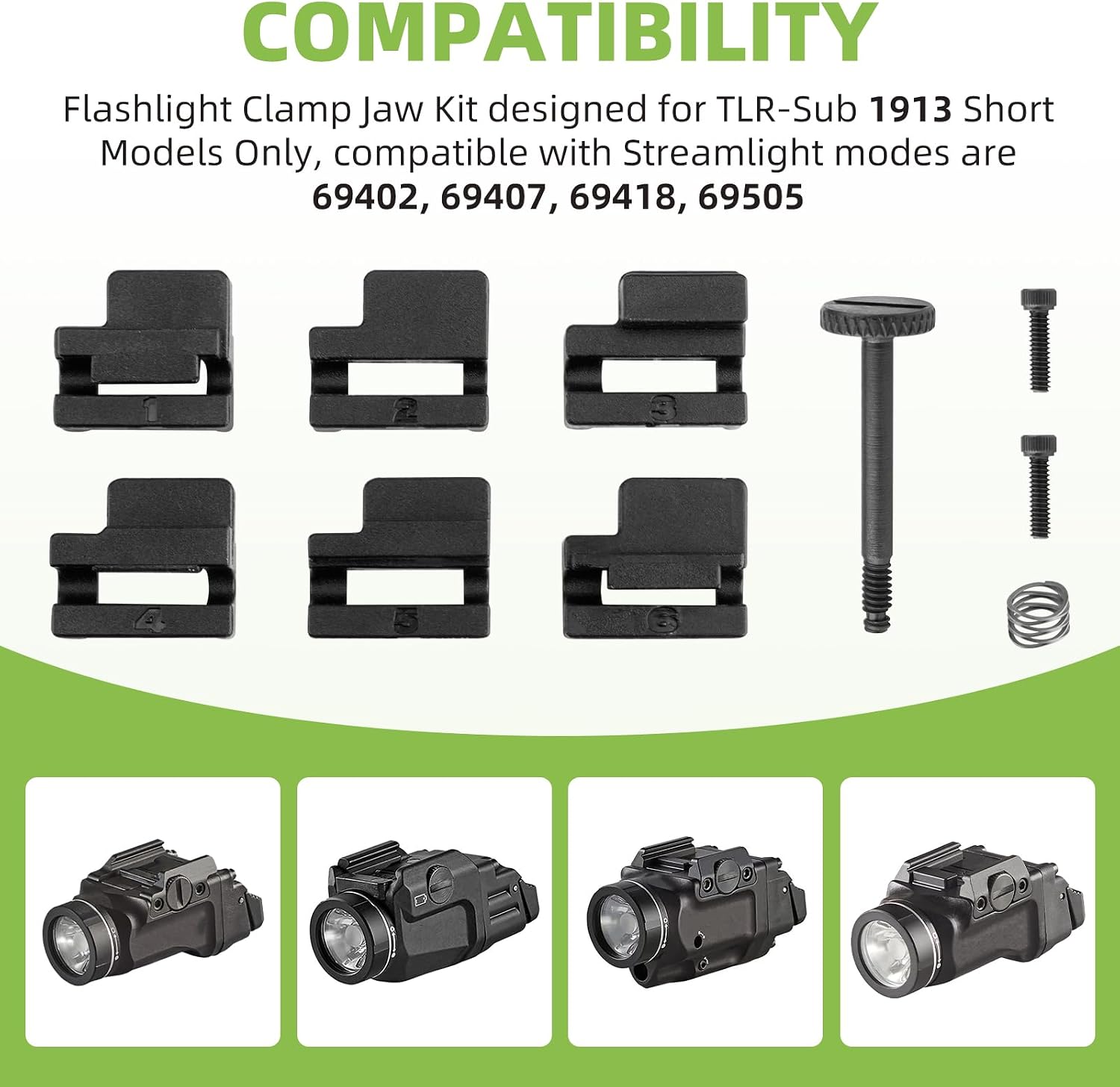 69322 Clamp Jaw Kit for Streamlight TLR 7 Sub - 1913 Clamp Short Models Only Compatible with Models 69402, 69407, 69418, 69505 Tlr7 Sub Mounting Kit