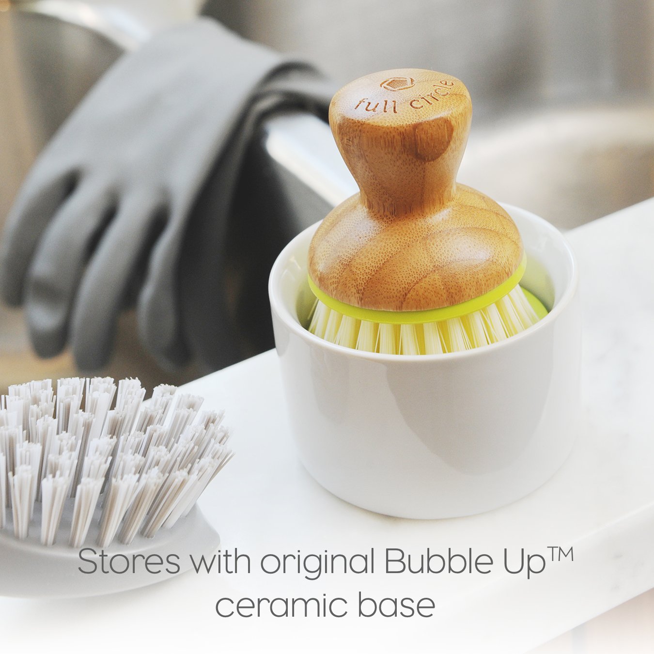 Full Circle Bubble Up Dish Brush, biały (6 sztuk)