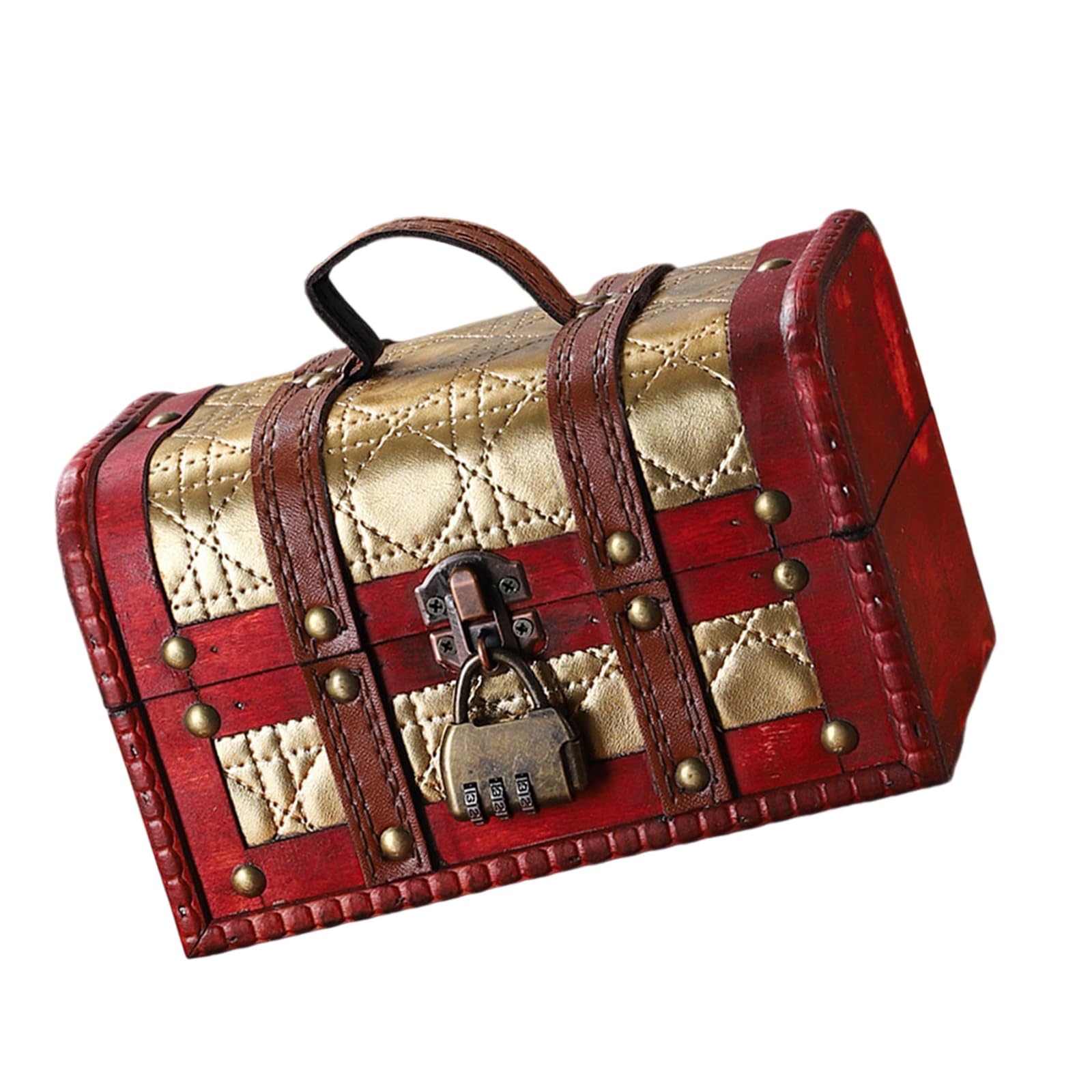 Elnwnnkc Practical Old Fashioned European Styles Sturdy Wood Trunk Stylish Storage Solution for Travelers and Fashion Lovers Travel Suitcases