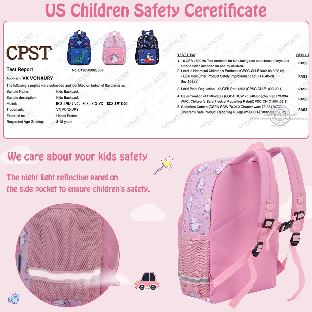 kids backpack with sternum strap