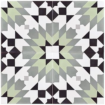 Rustico Tile and Stone RTS21 Casablanca Green Cement Tile Pack of 13, 8