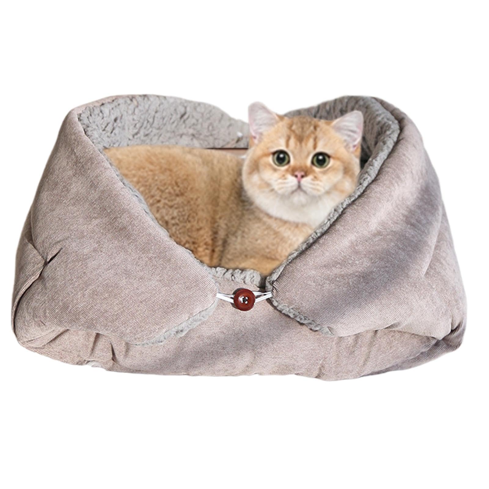 Lit pour chat pliable et lavable avec coussin doux
