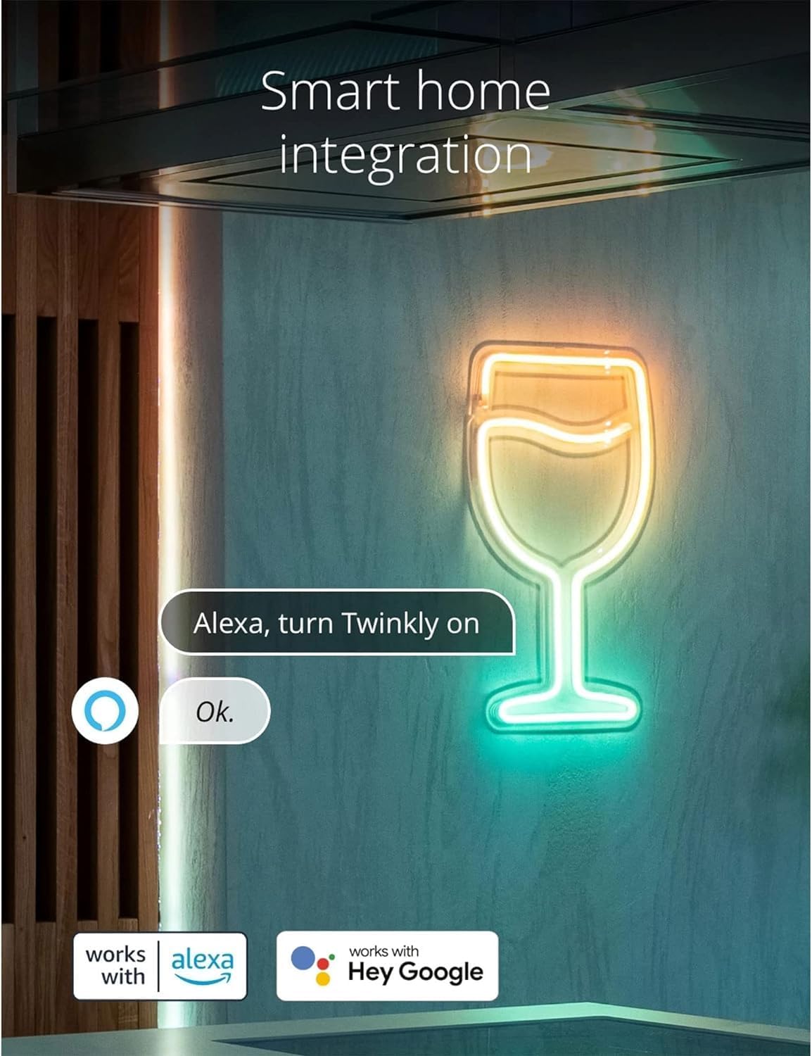 Twinkly Flex integrated with Amazon Alexa for voice control.