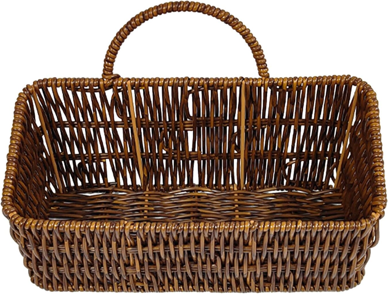 COLLBATH Plastic Woven Wall Hanging Basket | Wall Mounted Wicker Hanging Basket | Vegetable and Fruit Storage Holder | Space-Saving Organizer Bin for for Kitchen Fruits Vegetables and Home Decor