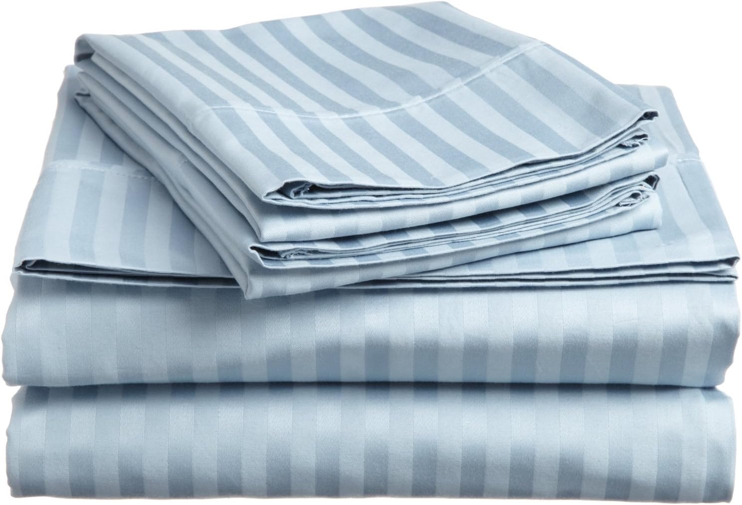 Elaine Karen Royal Elegance Striped 5 PC Split King Sheet Set, Light Blue