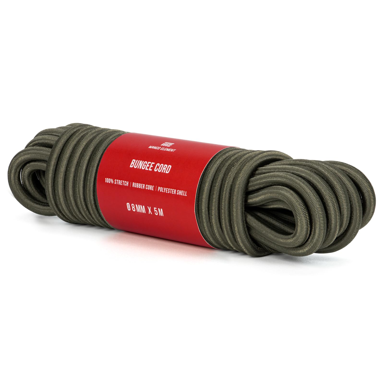 Manco Element Bungee Cord 8mm x 5m Elastic Cord Shock Cord - Army Green