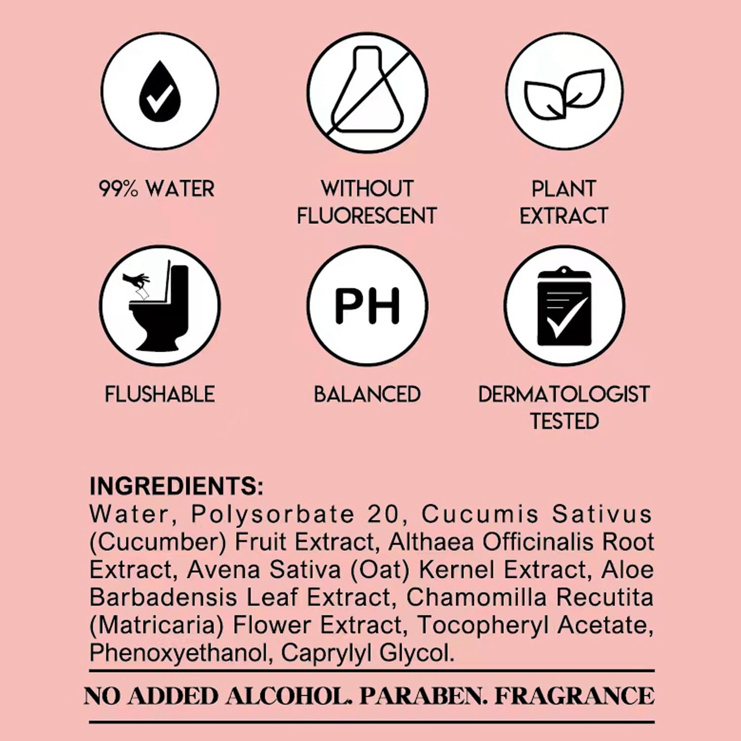 30 Count Flushable Feminine Wipes pH-Balanced & Unscented for Sensitive Skin | Individually Wrapped, Septic-Safe, Aloe-Infused | Travel & Home Use