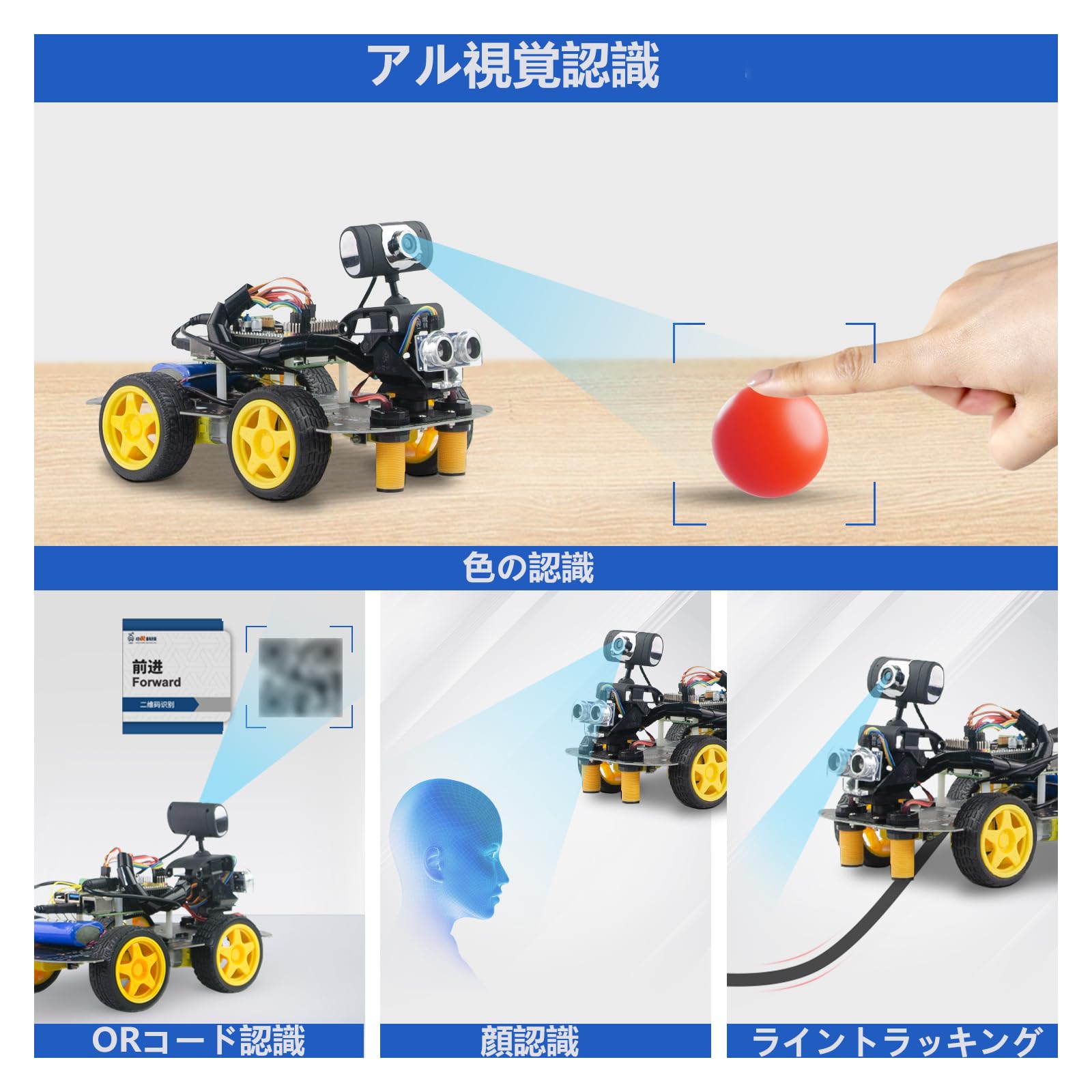 Amazon.co.jp: Raspberry Pi 5/4B/3B+ 用スマートロボットカーキット