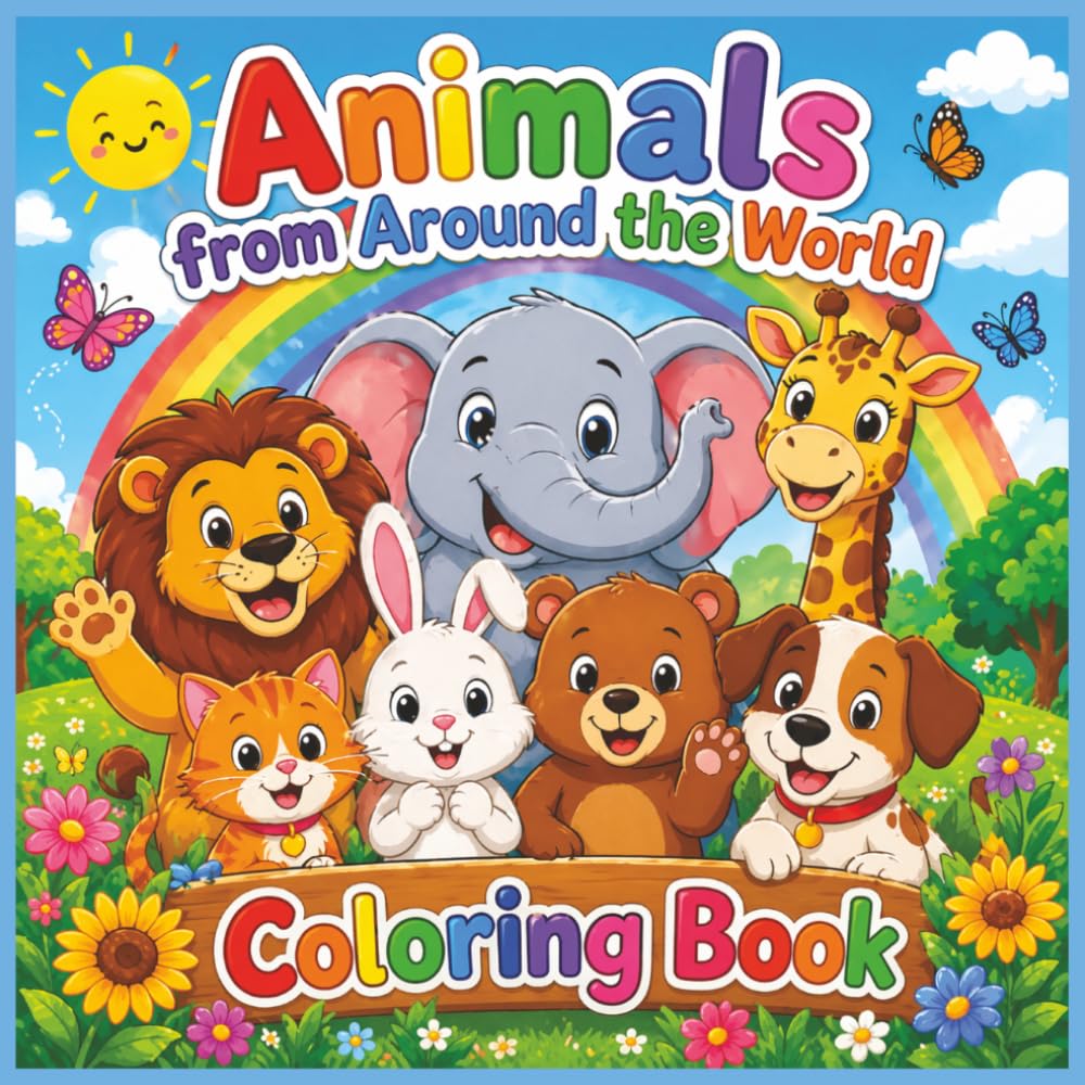 Animals From Around The World Colouring Book: Colour different animals from around the world | Age 4+ | 175+ Pages | 85+ Individual Pictures to colour | 8.5 x 8.5 Inch