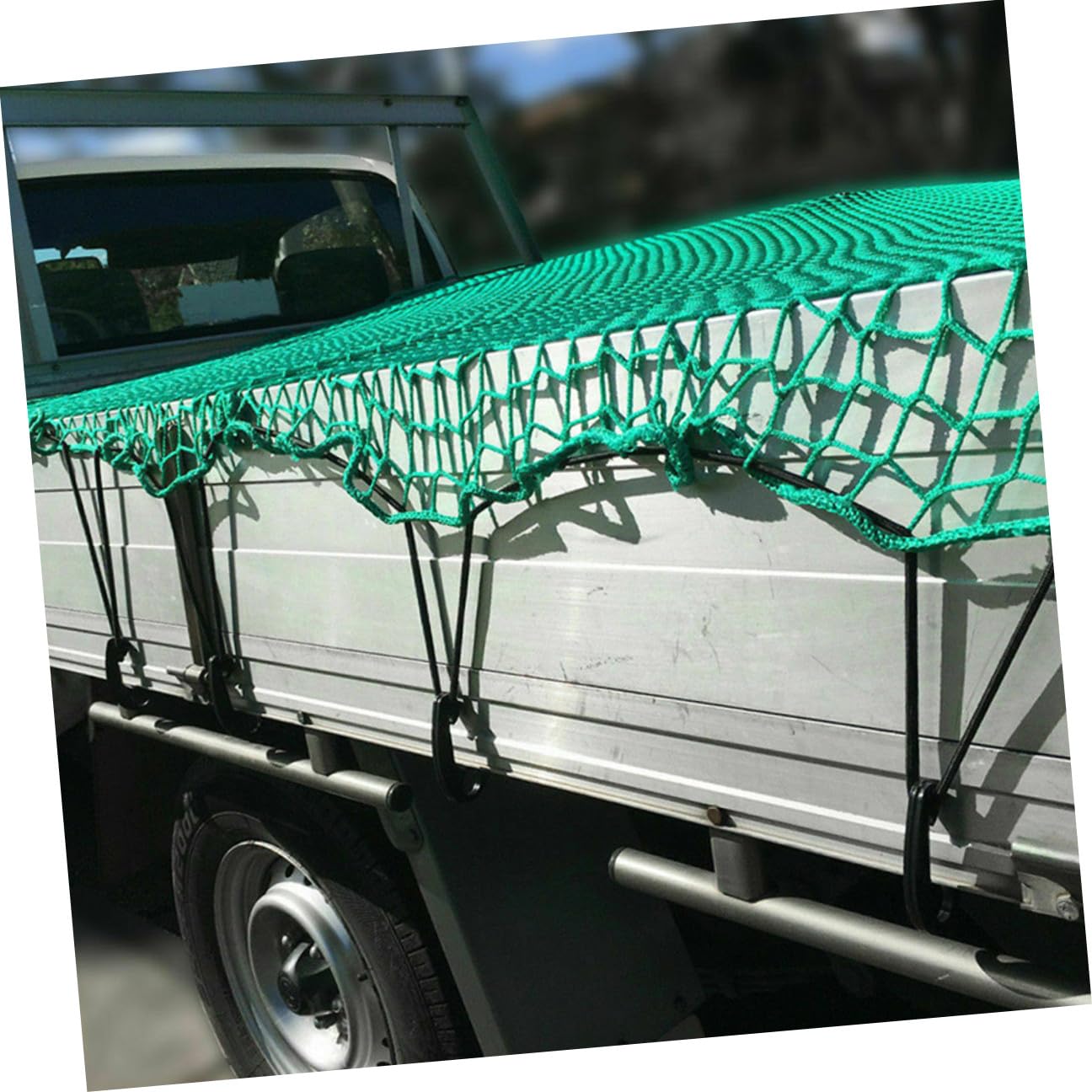 Abaodam Rete di Carico in Nylon per Camion e Rimorchio con Corde Elastiche e 15 Ganci, Resistente All'abrasione, per Trasporto Sicuro e Protezione Bagagli