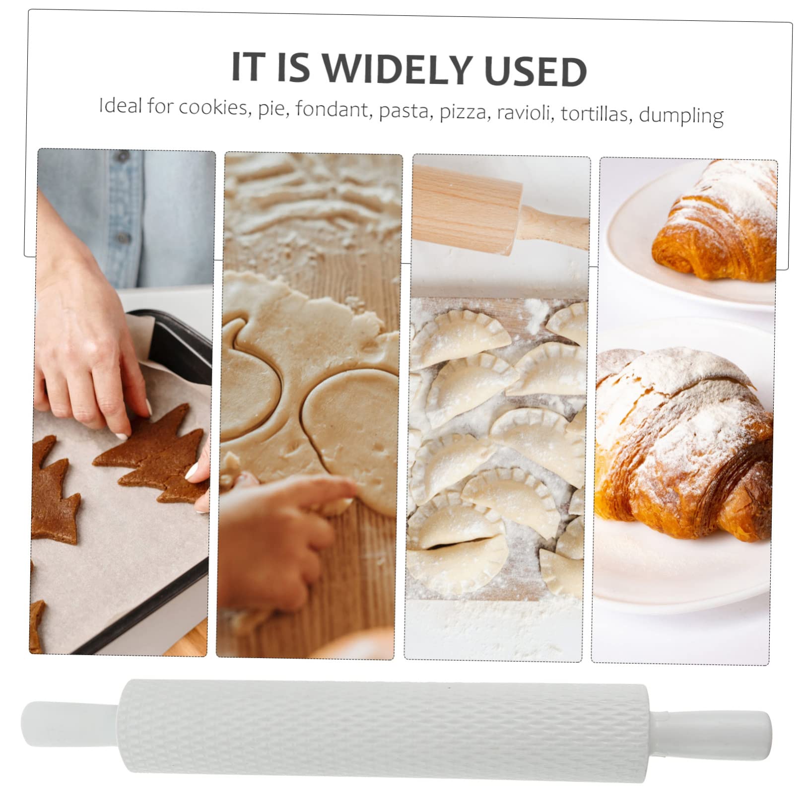 Rodillo de Repostería Creativo de Plástico 4 Piezas Relieve para Elaboración de Pasteles y Resultados Uniformes, Ligero y Fácil de Usar Color Aleatorio