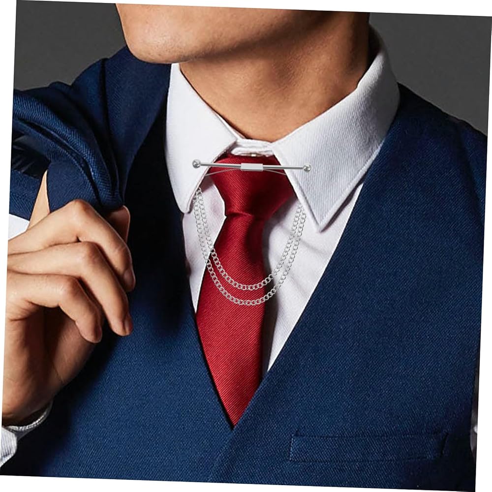 Amazon | Holibanna メンズチェーン付き カラーピン ネクタイピン