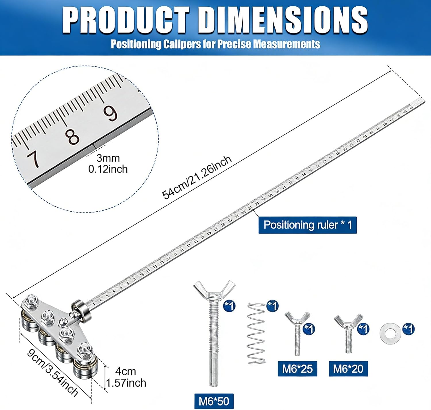 Positioning Calipers for Circular Saw, Adjustable Professional Measurement Guide Rail, Precision Woodworking Calipers for Furniture Making Home Decoration DIY Projects