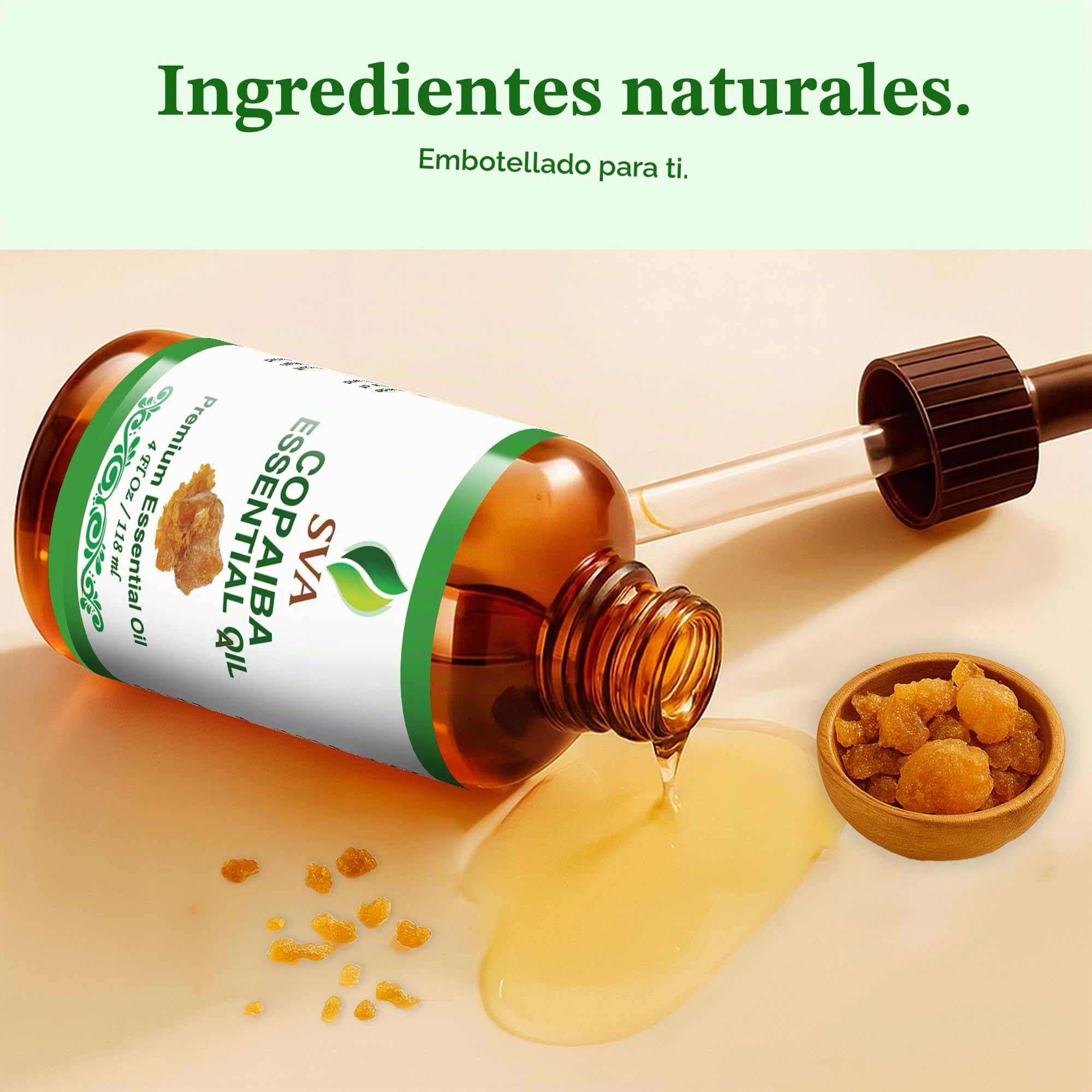 SVA ORGANICS Aceite Esencial de Copaiba 100% Puro Natural Grado Terapéutico con Cuentagotas para Difusor, Aromaterapia, Cuidado de la Piel, Cabello y Masaje Claro 4 Fl Oz (Paquete de 1)