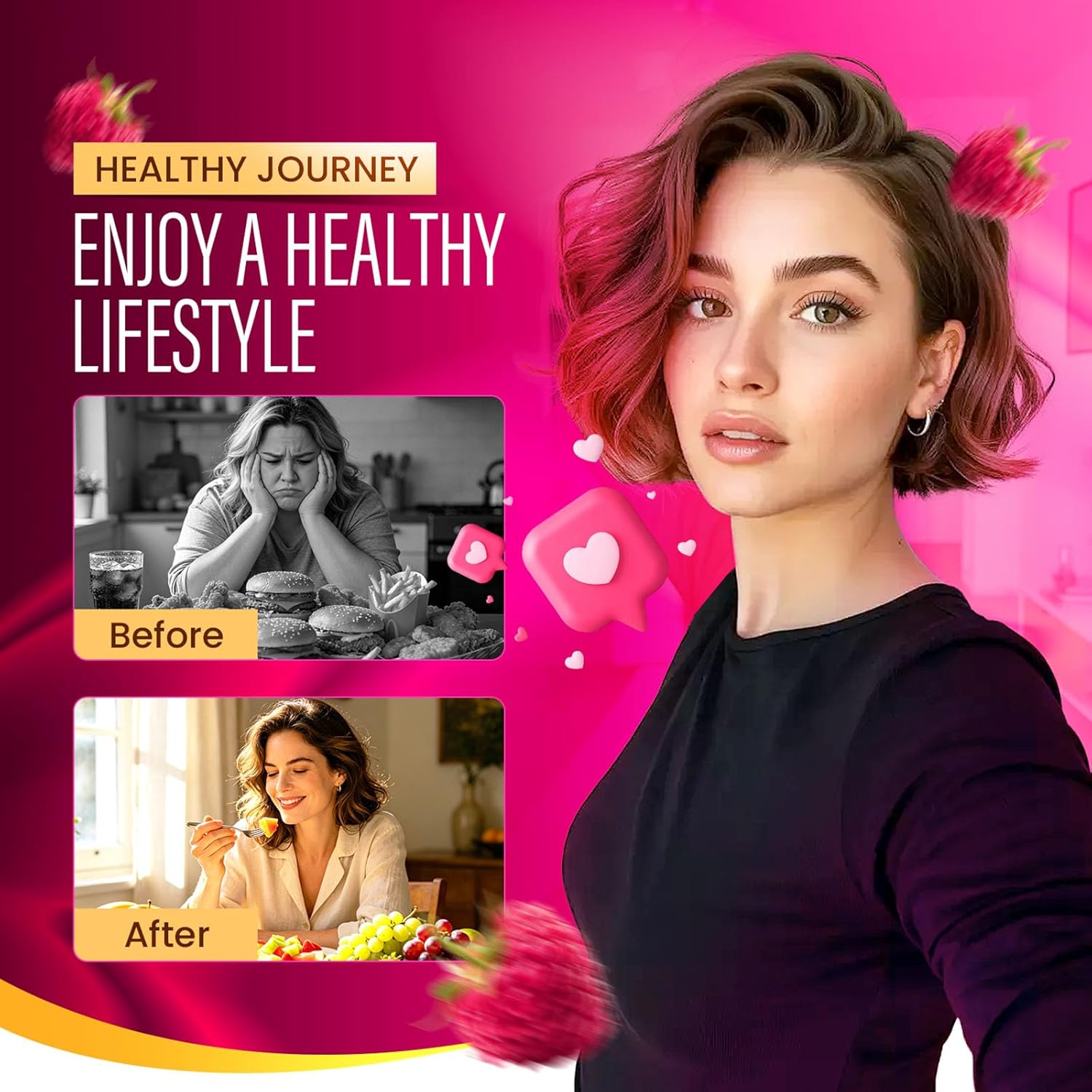 Cutting Drink Mix,Drink Mix Berberine Yerba Mate,𝟓-𝐇𝐓𝐏-Dual Action Formula, Metabolic Wellness and Digestive Health-Strawberry Acai Flavor-30 Packs (1)